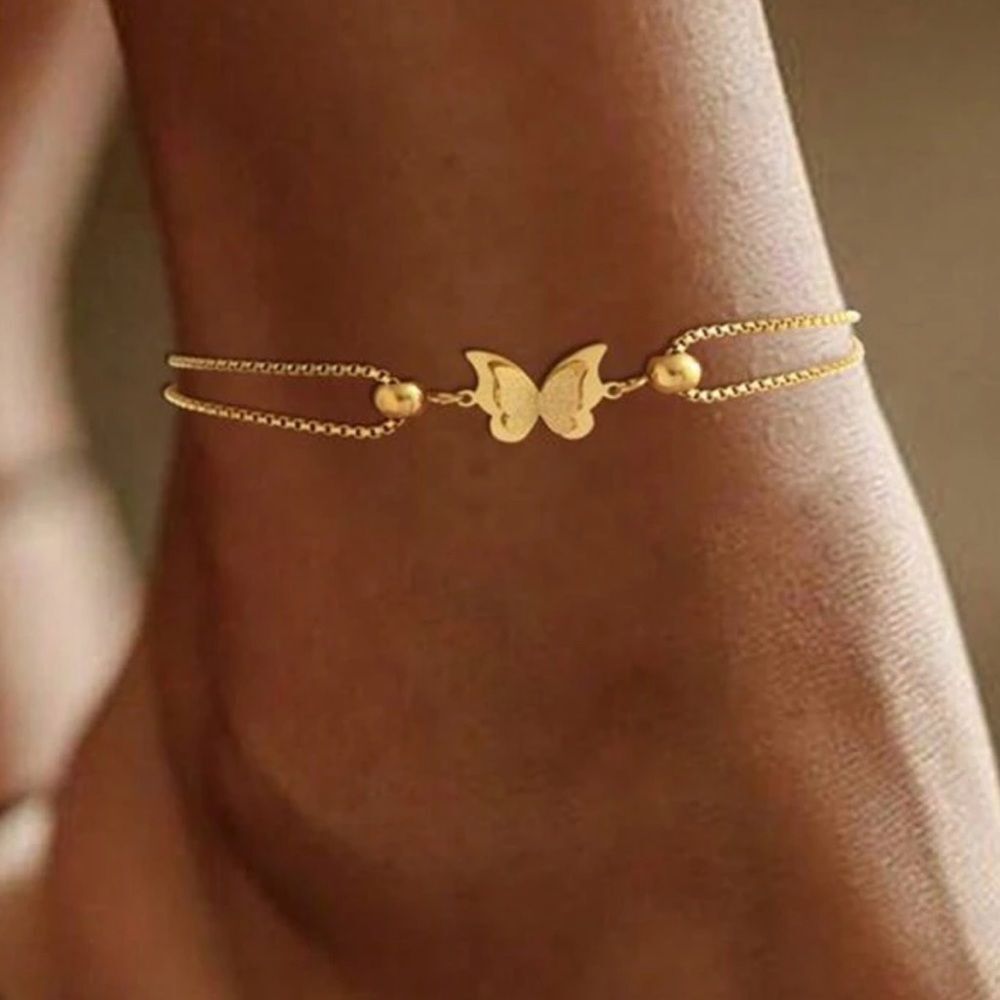 Gold Butterfly Chain anklet M577